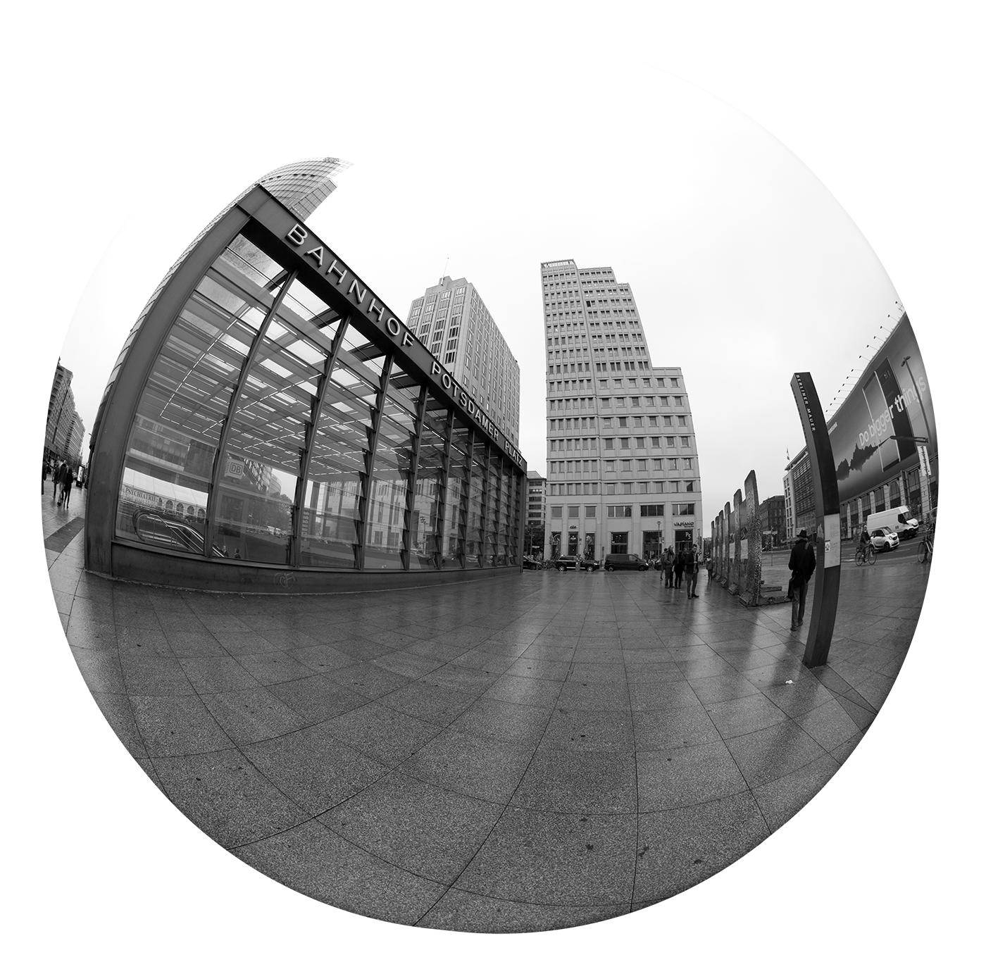 Kreisrundes SW-Foto Berlin Zentrum