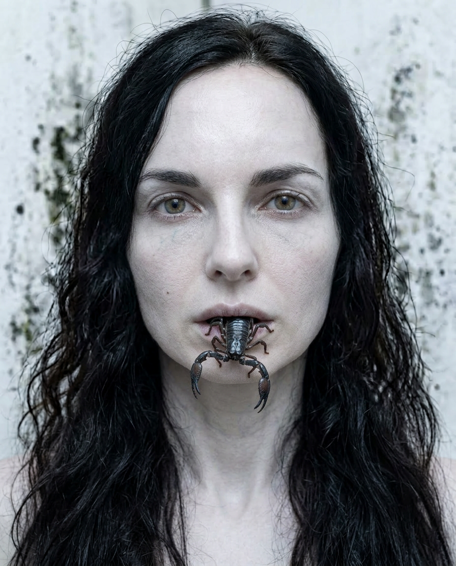 Portrait einer Frau mit Skorpion